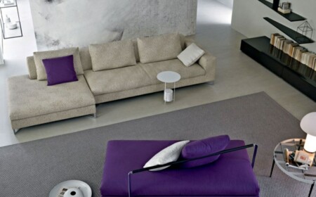 Sofa Set lila moderne Einrichtung coole Idee