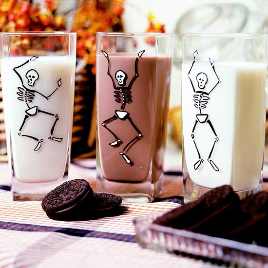 Tanzende Skelette-Deko Halloween-Dekoration Becher Glas Vasen 