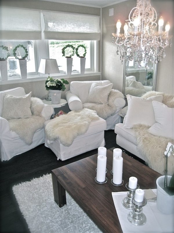 Textilien und Polster Möbel-weiß Wohnzimmer-Kaffeetisch Holz Kristall Kronleuchter
