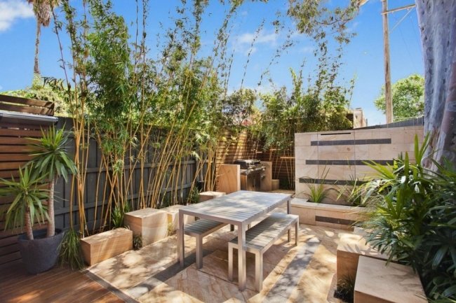 Tropischer Garten Terracotta Fliesen Möbel Outdoor-Wohnhaus Sydney Rolf-Ockert-Design