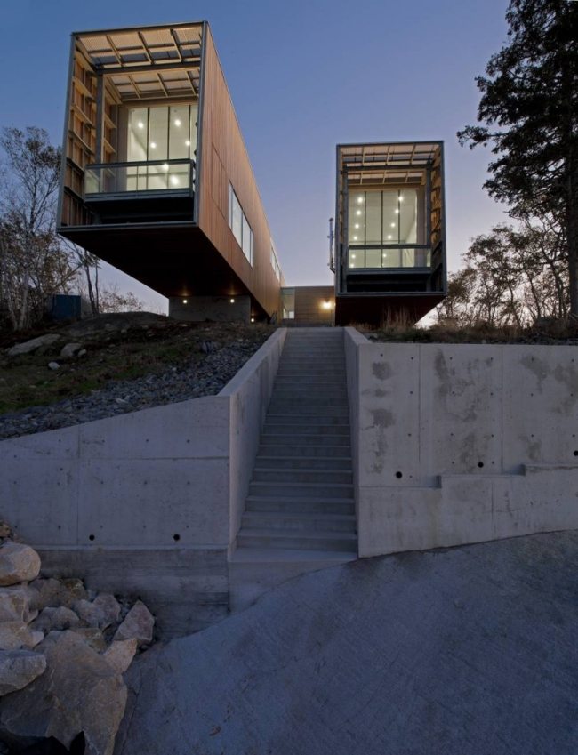 Two Hulls Haus-Kanada an der Küste-meerblick minimalistische Architektur Beton Stahl