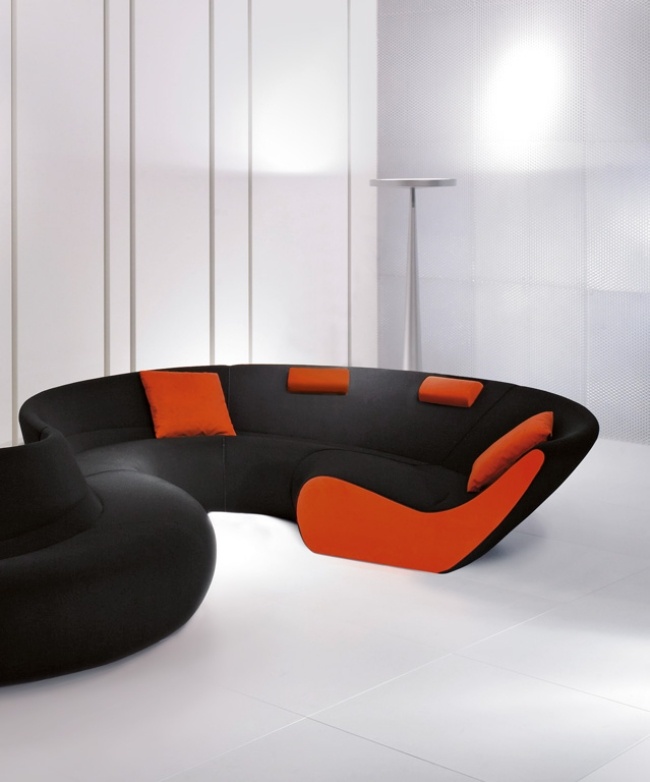 Walter Knoll-Modulare Sitzgruppe Design Circle Schwarz-Rot 