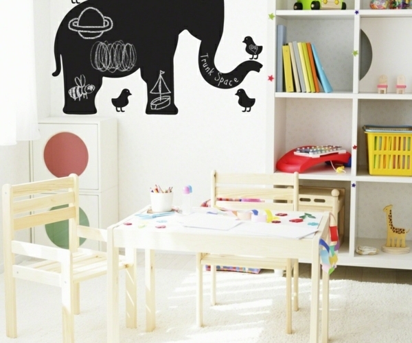 Wandsticker Tafelfarbe Kinderzimmer süß Elephanten