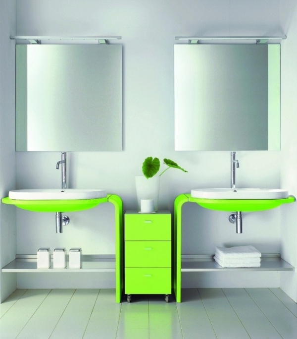 Waschtische Design-modern Neon Grün-Badezimmer Tendenzen