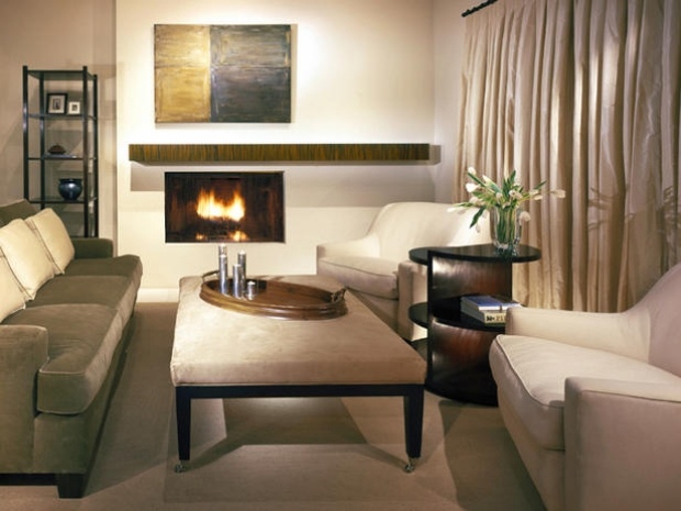 Wohndesign Polster Möbel Gemütlichkeit-Wärme ausstrahlend Wandkamin