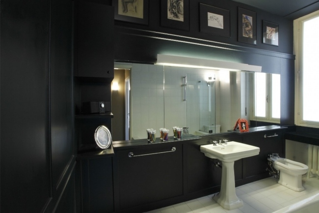 badezimmer design klassischer stil moderne elemente schwarz weiß