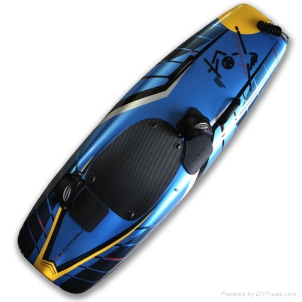 blau gelb motor surfbrett design von jetsurf