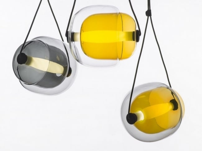 designer glas pendelleuchten lucie koldova capsula serie
