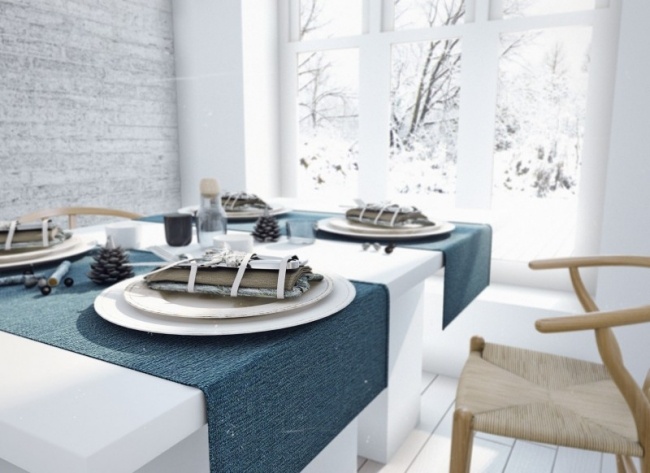 dunkelblaue akzente modernes landhaus mit minimalistischem design