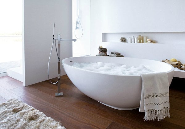 eiförmige badewanne weiß freistehend mastella design