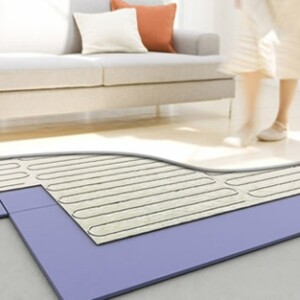 elektrische Fußbodenheizung Wohnzimmer Laminatboden Matte Isolation