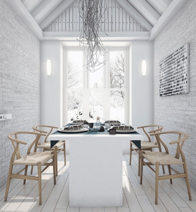 essbereich holzstühle modernes landhaus mit minimalistischem design