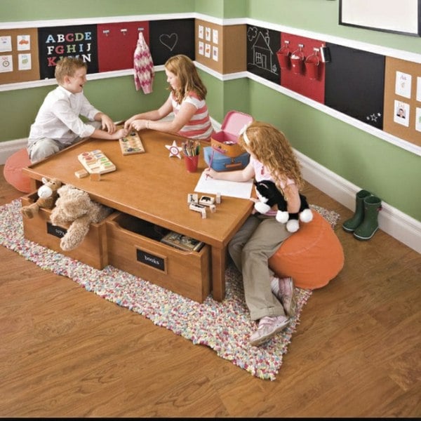 gemütliche Spielecke Kinderzimmer  Schreibtisch Kleinkinder