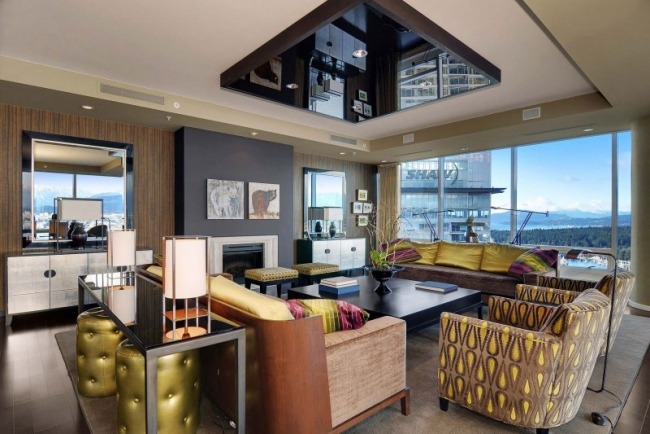 geometrische motive luxus appartement mit modernem interuieur