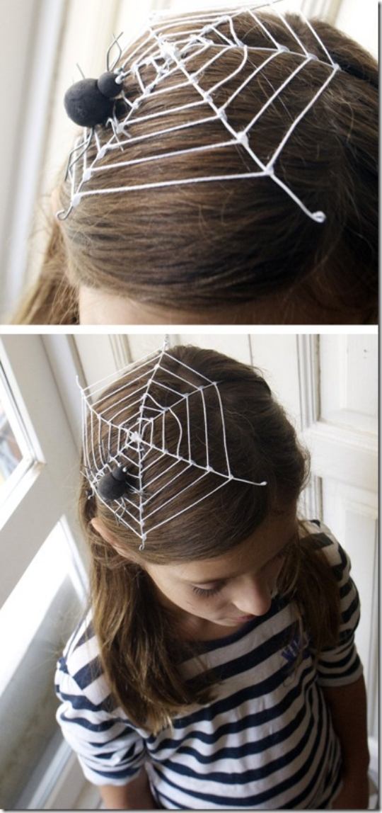 halloween kinder hairstyles spinne spinnennetz accessories