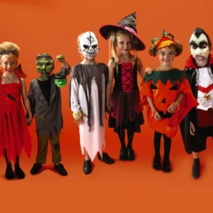 halloween kostüme witzige ideen party kinder skelett kuerbis hexe
