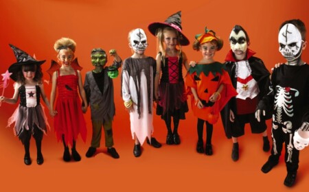 halloween kostüme witzige ideen party kinder skelett kuerbis hexe