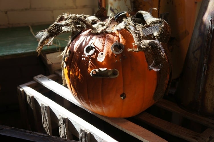 halloween-kürbisse sack leinen haare idee kreativ