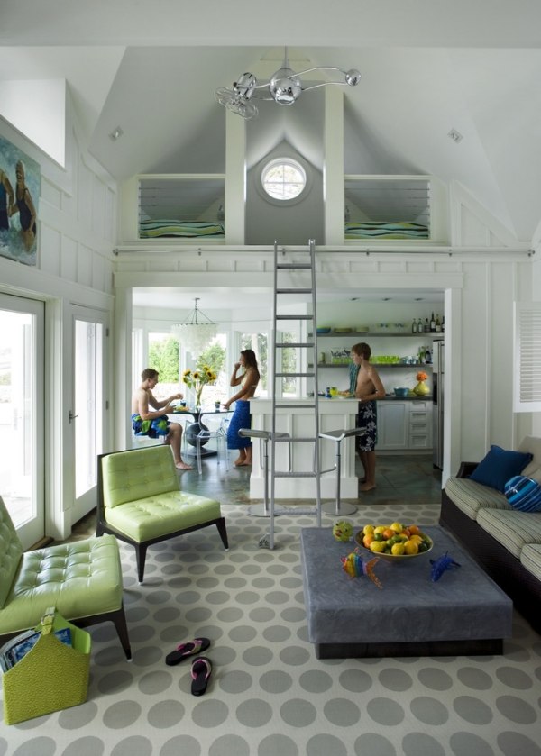 hochbett für erwachsene alu leiter küche wohnbereich grau grün