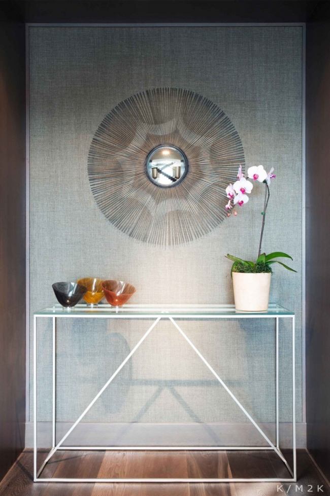 luxus penthouse design flur konsolentisch spiegel