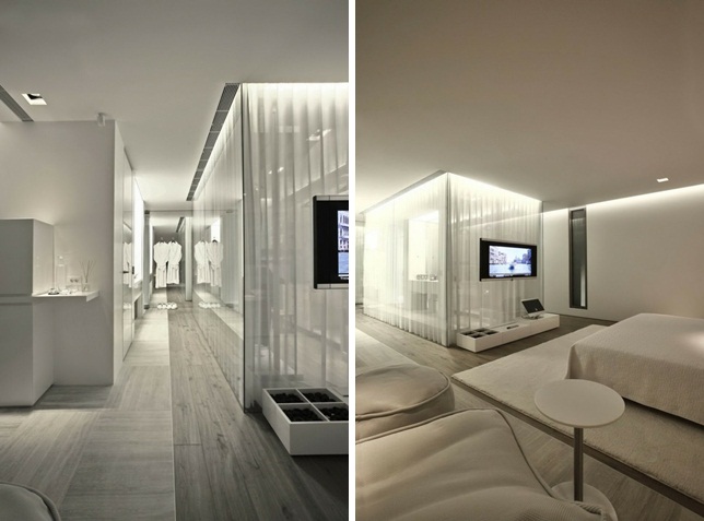moderne Wohnung Badezimmer Schlafzimmer Fernseher