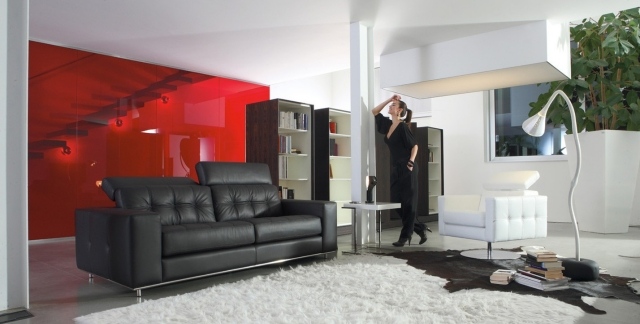 moderne polstermöbel alpa salotti sofa sessel schwarz weiß