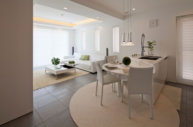 modernes Wohnhaus zen design licht frieden weiße farbe