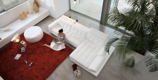 modernes sofa design weiß verstellbare lehnen