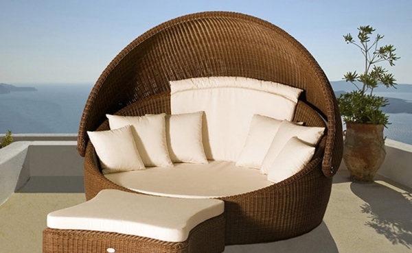 polyrattan sonneninsel terrasse relax garten lounge hocker