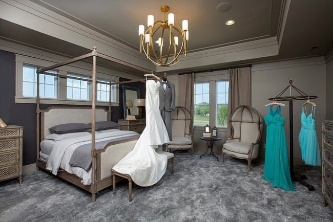 schlafzimmer grau schickes landhaus design mit luxus interieur