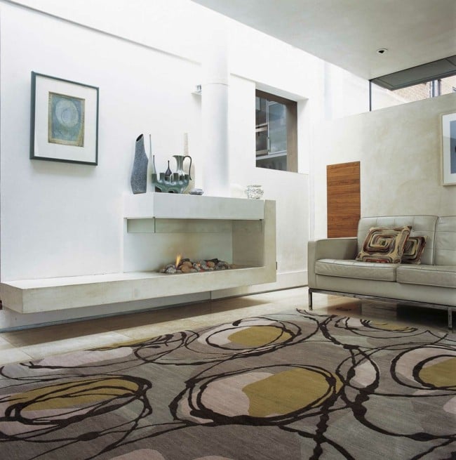 Wohnzimmer Ideen Teppich Design beige braun