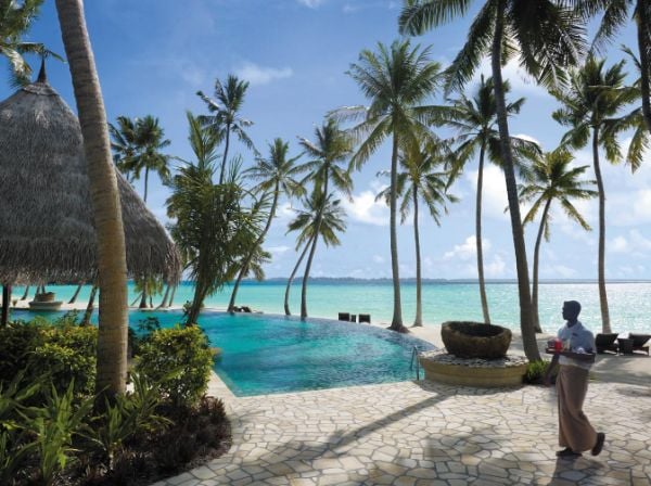 Luxus Resort tropisch 5-Sterne Shangri-La Pool Malediven Terrasse-Wellness Spa