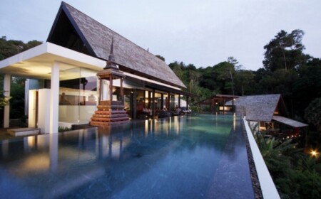 Exterieur-Moderne Luxus Ferienvilla Außen Pool schwimmanlage
