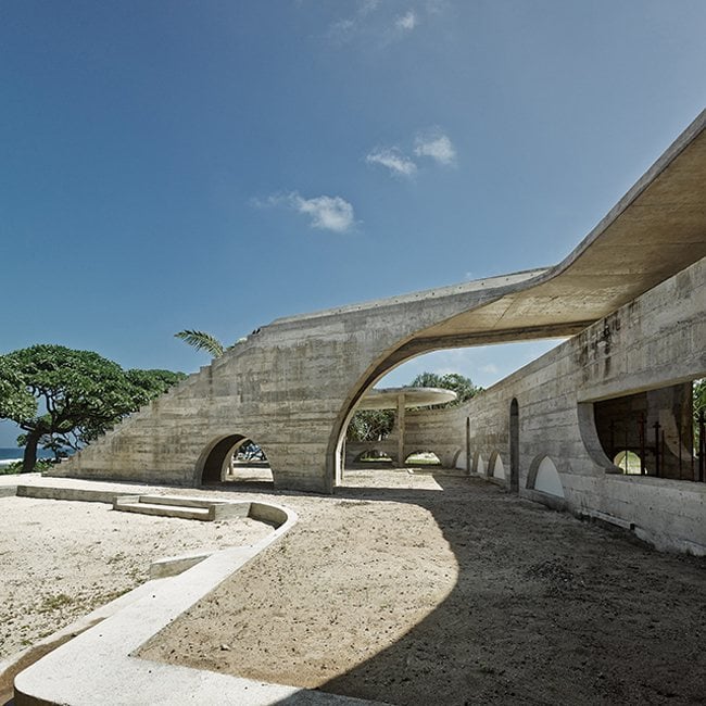 Aufbau modernes Hotel-aus Beton-La Plage-du Pacifique Archipel Vanuatu Insel