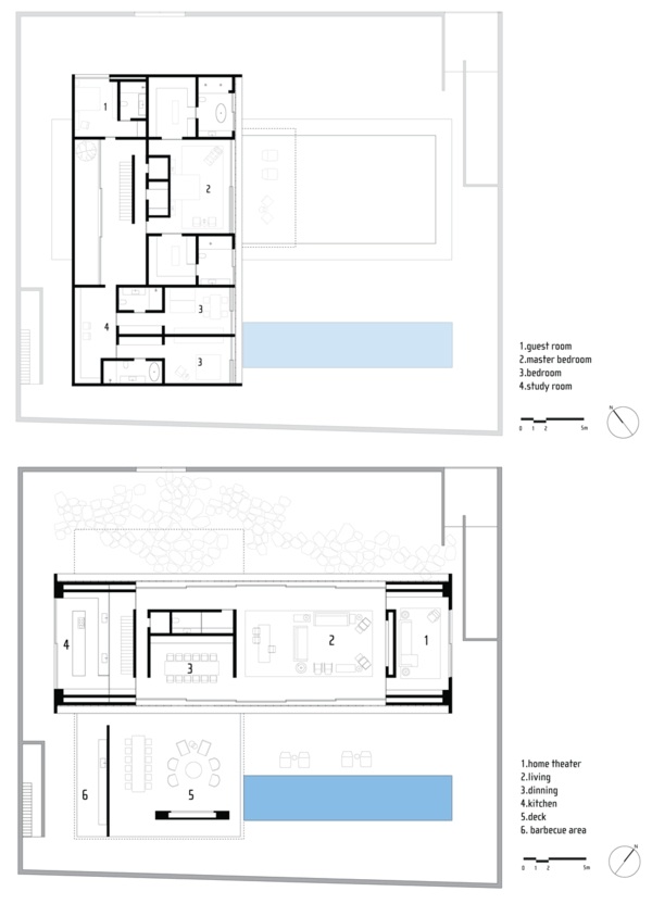 Bauplan moderne Architektur Grundriss minimalistisches Wohnhaus