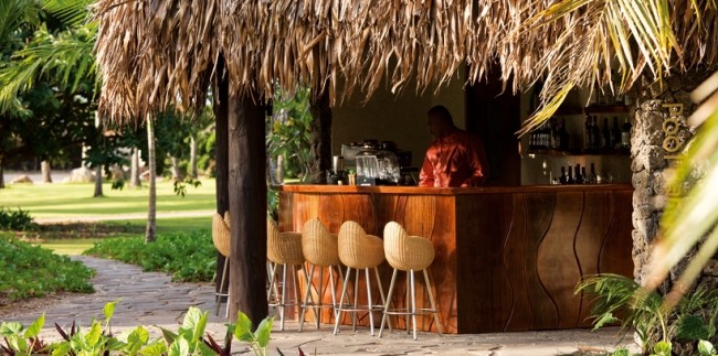 Beach-Bar Outdoor Design-Strohdach Moderne Bar Stühle-Exotisch