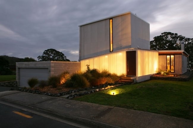 Beach-Haus Neuseeland Nachtbeleuchtung-Wohnpavillon Bauvolumen