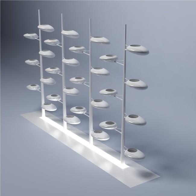 Danielle Trofe-Design Produkte Pflanzgefäße vertikal-abgestuft Wasserreservoir Led-Beleuchtung