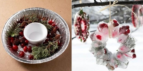 Deko-Kranz Adventsbasteln einfrieren-Lassen Rezepte-Weihnachten Idee