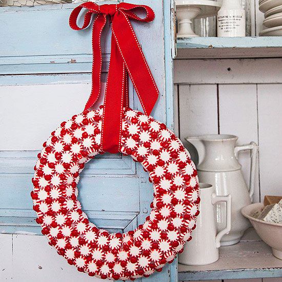Schrank Deko zum Aufhängen basteln Farben-rot-weiß Weihnachtsschmuck-selber machen