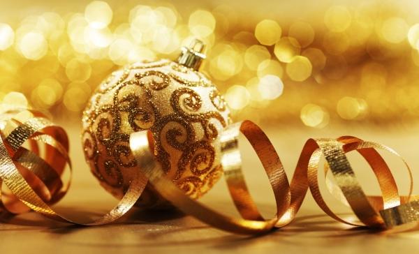 Dekoration Weihnachten-Christbaumschmuck kugel gold Band-prunkvoll Akzent setzen