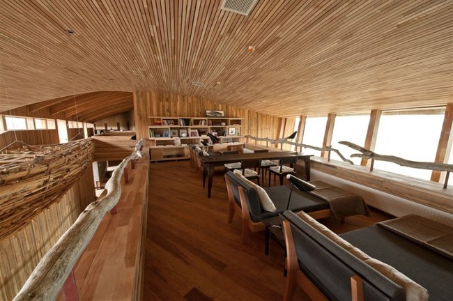Design Restaurant-Hotel Patagonien Chile-rustikale Elemente Geländer