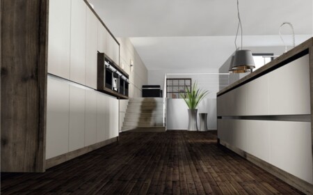 Einbau Küche-weiß matt moderne Finishe-Design-Küchen Rotpunkt