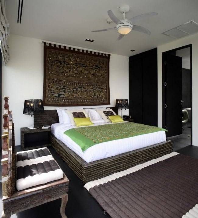 Exotisches Dekor im Schlafzimmer Gestaltungsideen Bettwäsche Design Hotel-Phuket Thailand