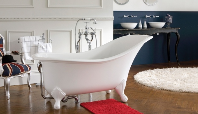 Freistehende badewanne Design-modern Weiß  Harzen-materialien Drayton Teppich