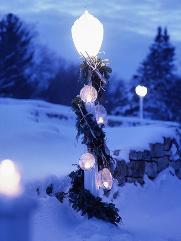 Garten Beleuchtung LED Kerzen schöne Dekoration Winter Deko