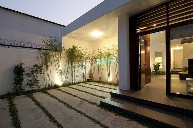 Bambus Sichtschutz minimalistische Architektur