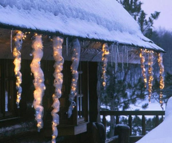 Garten Lichterkette beleuchten Haus Fassade Bastel Ideen Stalaktite