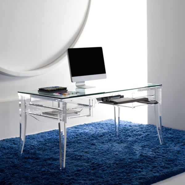 Regale moderne Möbel blau Shaggy Teppich