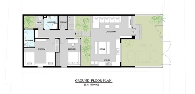 minimalistische Architektur Wintergarten Bauplan Raumverteilung